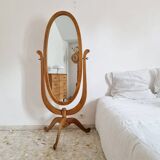 Large vintage solid wood psyche (standing mirror)