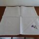 6 napkins embroidered old white cotton and flowers 43 x 43
