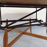 Large round vintage Scandinavian coffee table Smorrebrod by Arne Vodder, extendable into a dining table