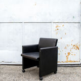 4 leather chairs model Giulietta by Afra and Tobia Scarpa for Meritalia italia 1988