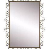 Rectangular mirror from the 1970s with brass outline