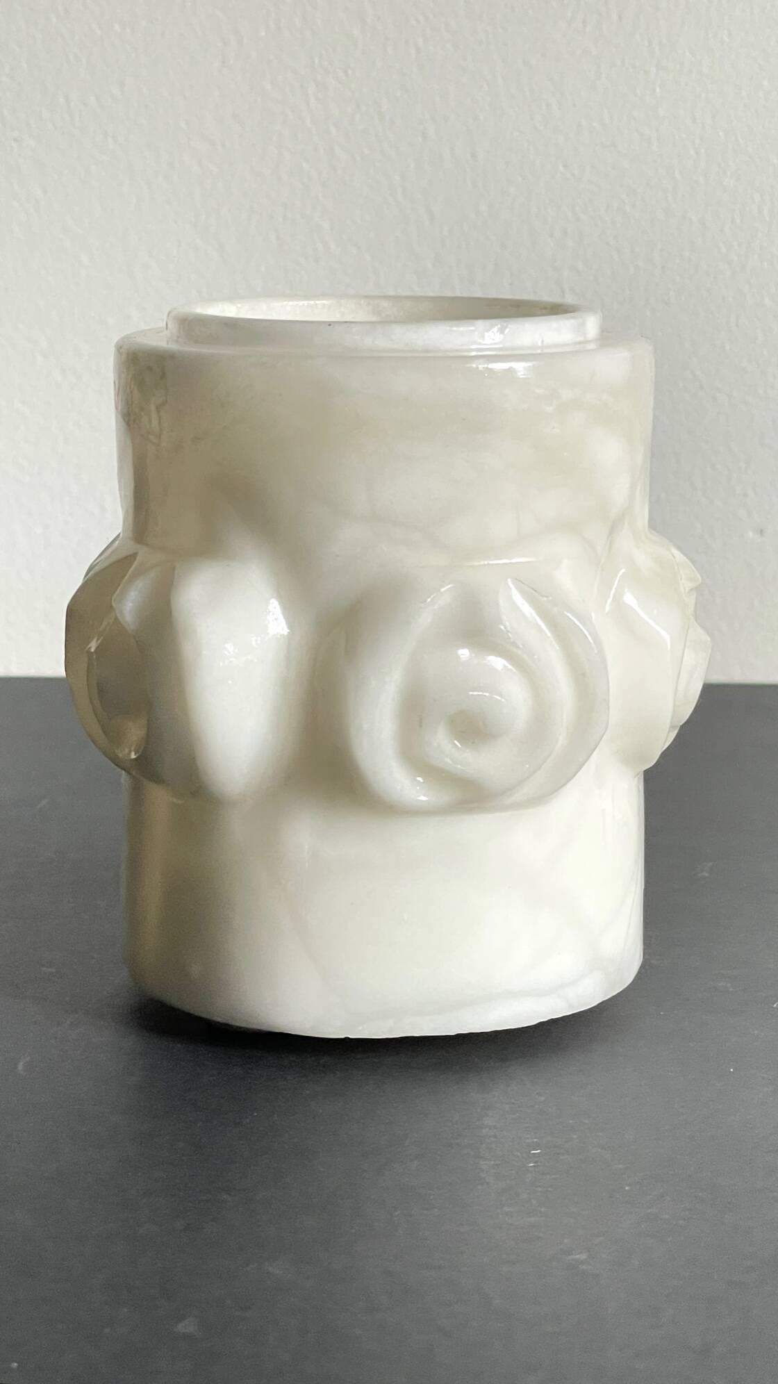 Vintage alabaster stone pencil pot