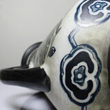 Antique Art Deco vase from 1920-40 in fine stoneware, Art Nouveau style with chinoiserie decoration.