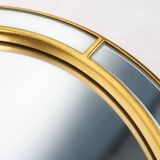 Large facet cut mirror with gilded frame by Deknudt, 1960s