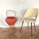 3 chairs barrel 50/60s skaï