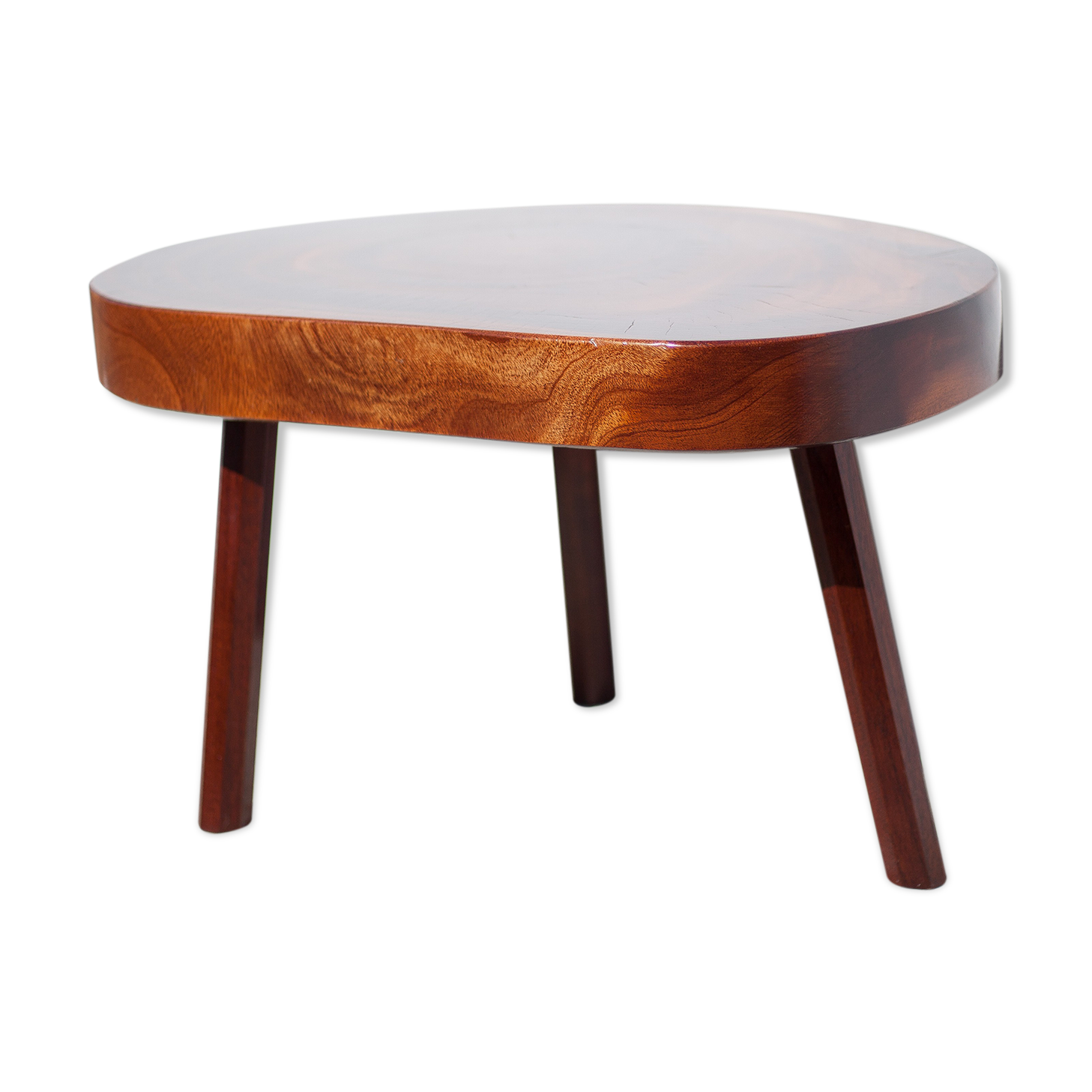 Wood coffee table, tripod table, thick wood table, living room table, brutalist, design, furniture