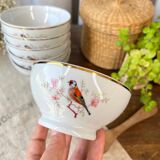 6 porcelain bowls "birds"