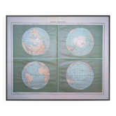 Terrestrial Sphere, original map printed in 1907.