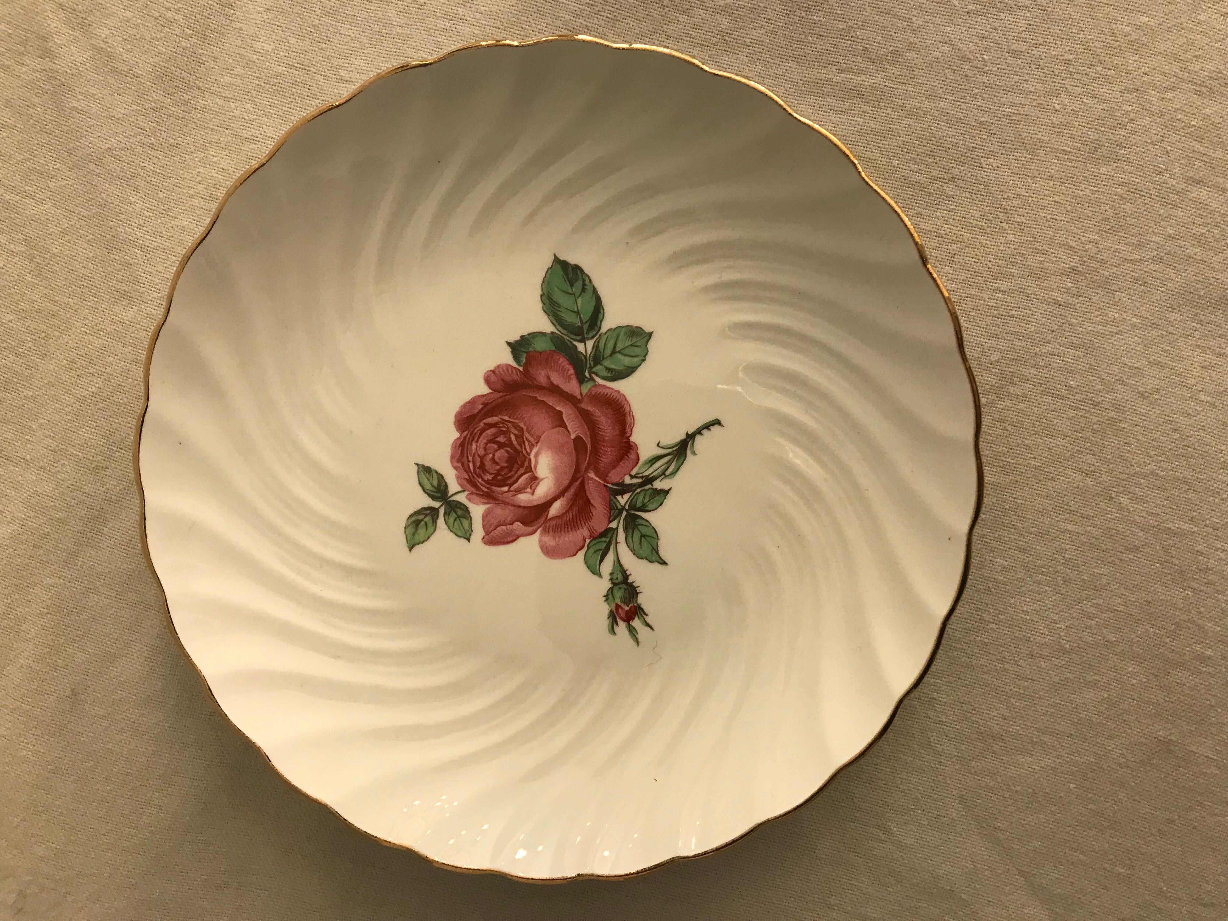 12dessert plates Gien, 1960s