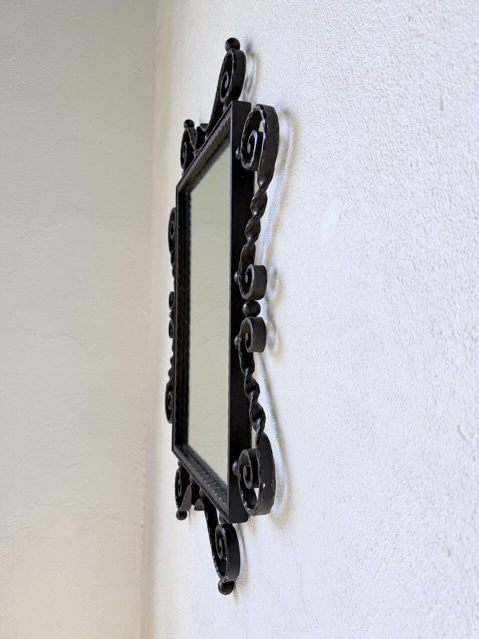 Brutalist wrought iron mirror 1940