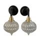 Paire d’appliques vintage en verre ciselé électrifiées à neuf