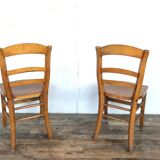 Pair of wooden chair bistro bistro vintage retro bohemian beech light