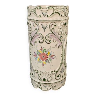 Porte parapluie en faience décorée