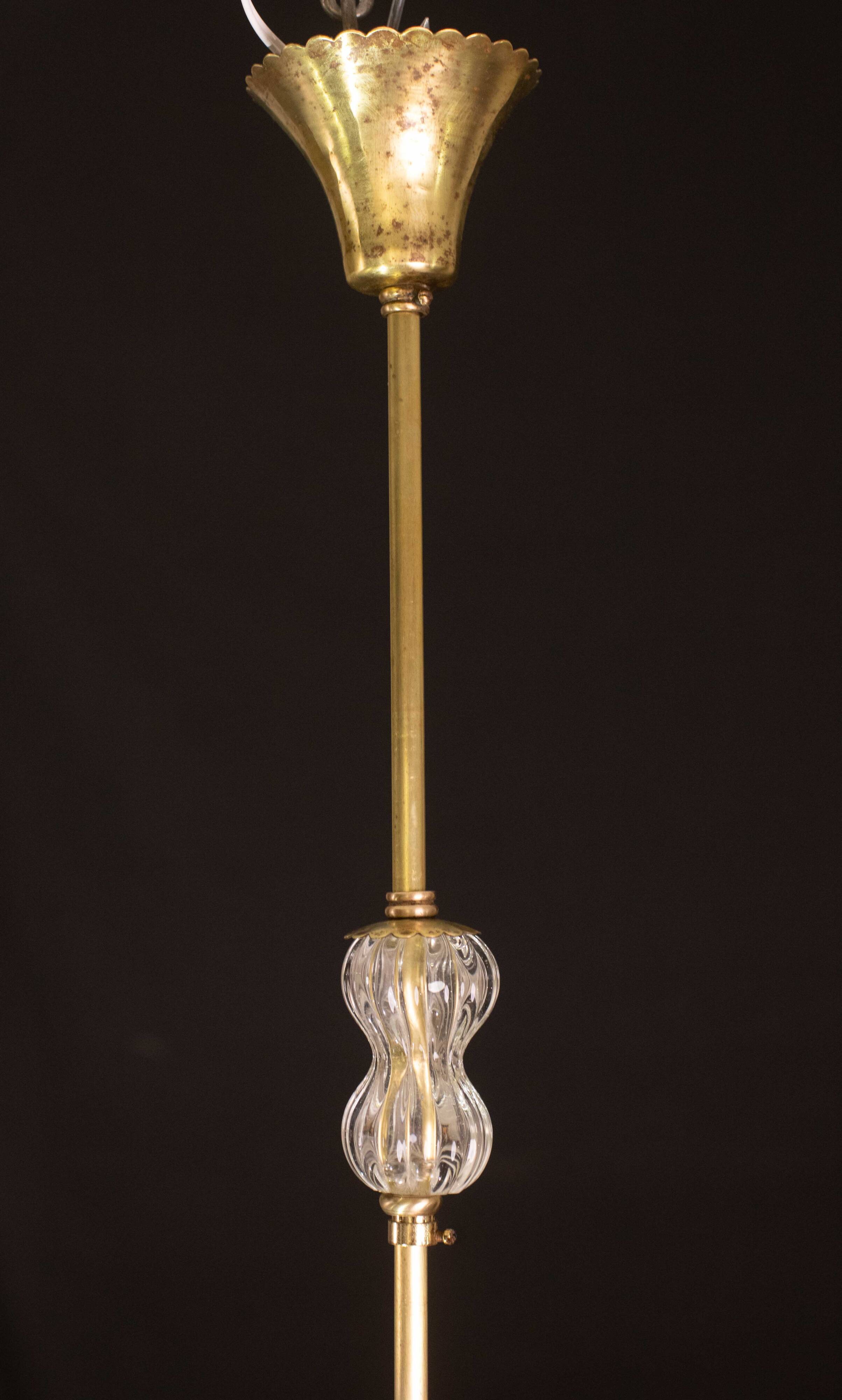 Charming Liberty Barovier and Toso Chandelier, 1940s