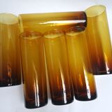 6 high brown glasses