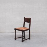 Set of six rush mid-century dining chairs