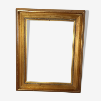 Frame inverted edges and beaded gilded wood 46x36 foliage 35x26 cm SB