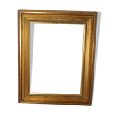 Frame inverted edges and beaded gilded wood 46x36 foliage 35x26 cm SB