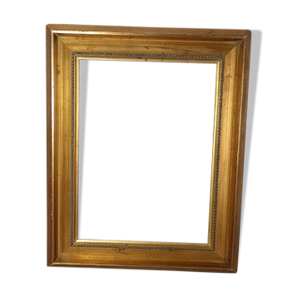 Frame inverted edges and beaded gilded wood 46x36 foliage 35x26 cm SB