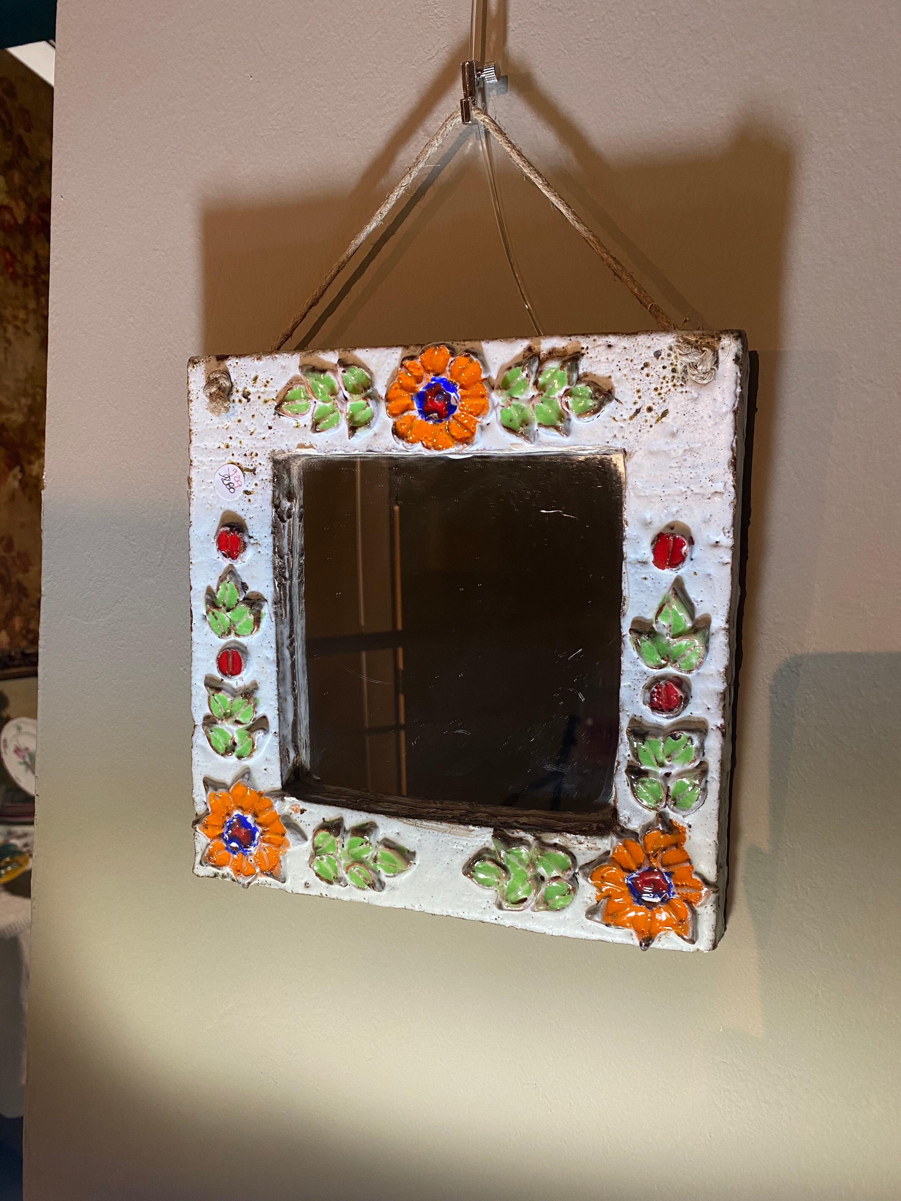 Miroir carré en céramique les Argonautes 22x23cm