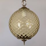 Amber glass pendant light