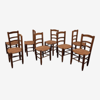 Mulched brutalist chairs, set of 8