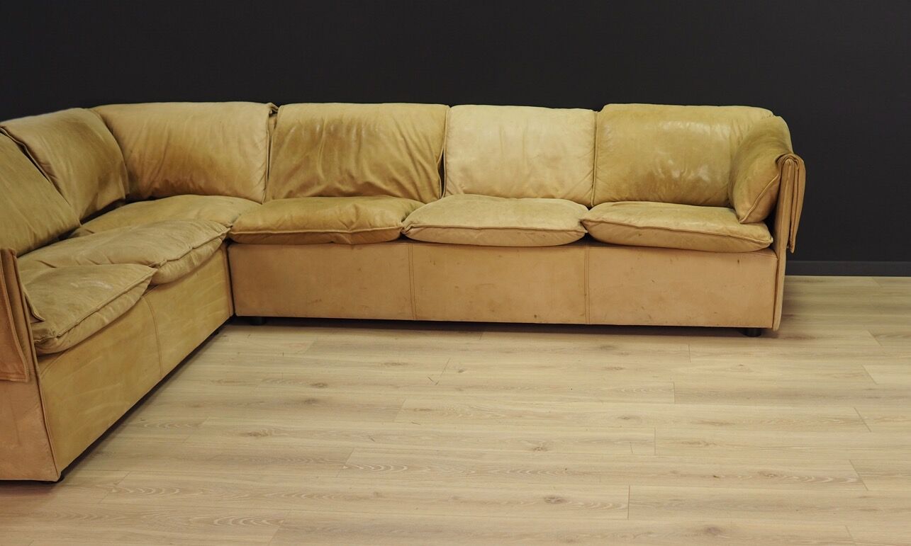 Canapé d’angle cuir 60 70 vintage