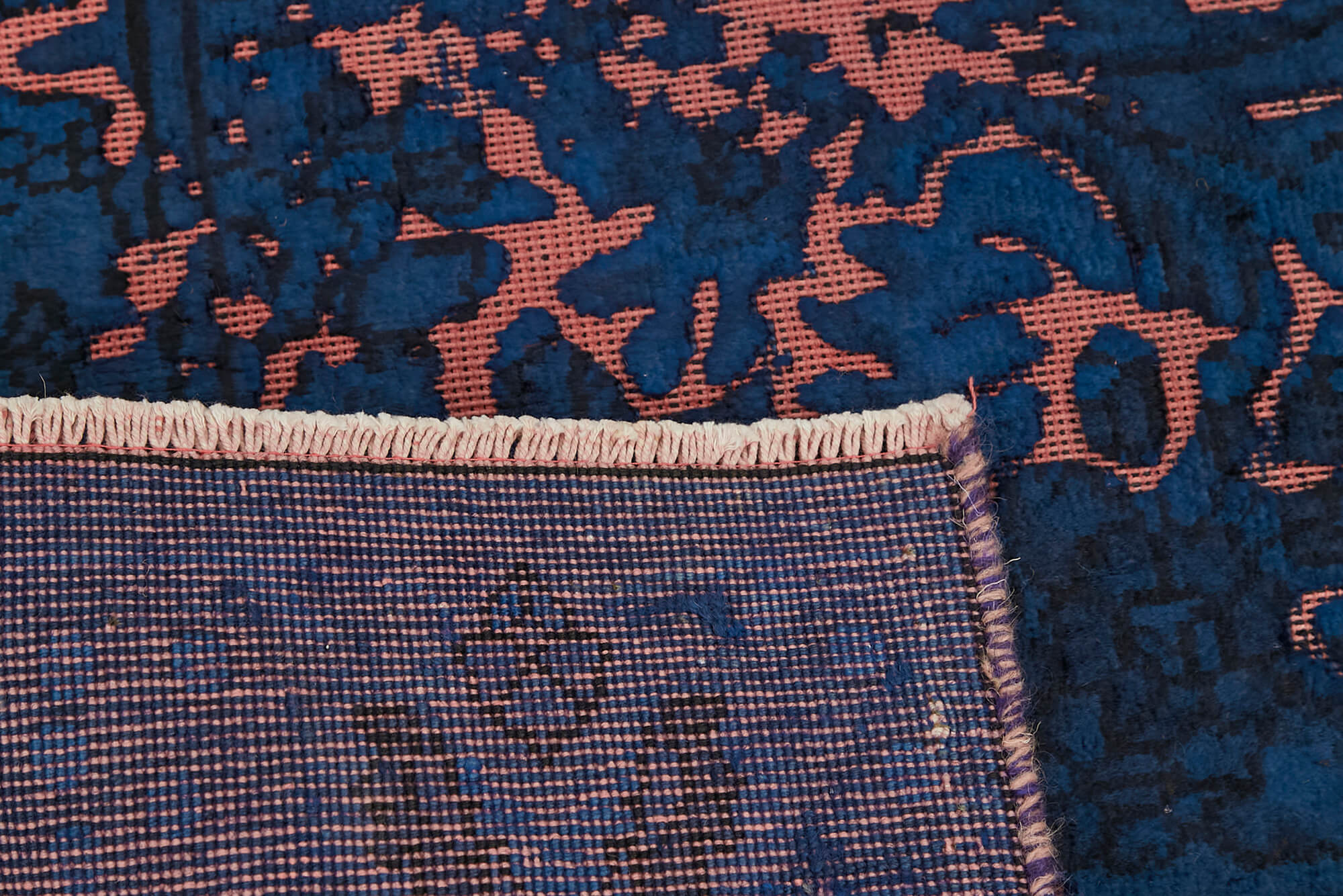 Hand-knotted persian vintage 1970s 190 cm x 275 cm blue wool carpet