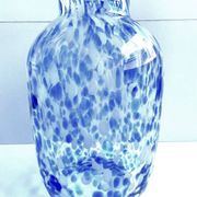 Elegant Soliflore Vase Candle Holder Mirella Thick Blown Glass Speckled New