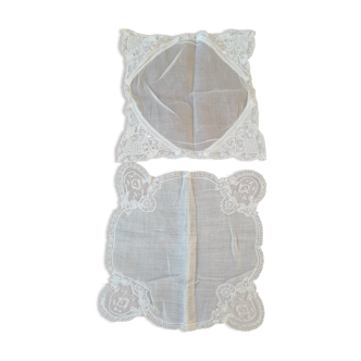 Lot 2 small handmade doilies