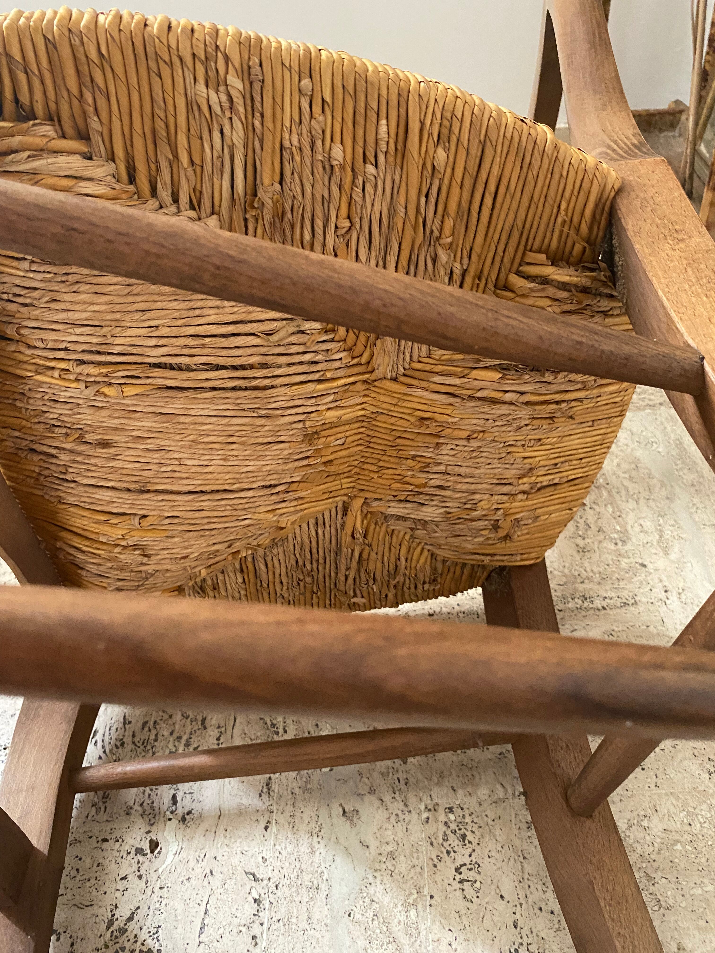 Deux chaises paillées création artisanale années 80
