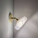 Vintage white CLichy glass lampshade wall light