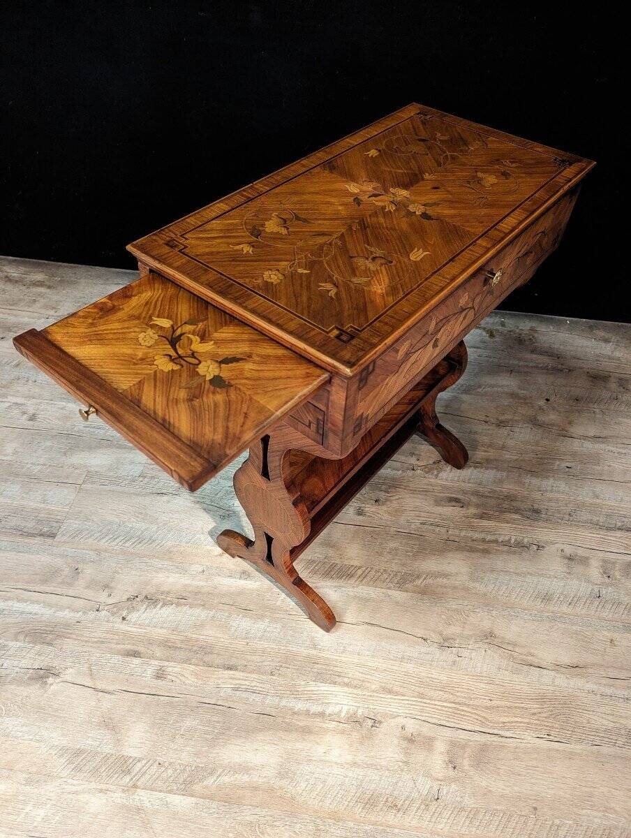 Louis XV Style Middle Side Table In Marquetry