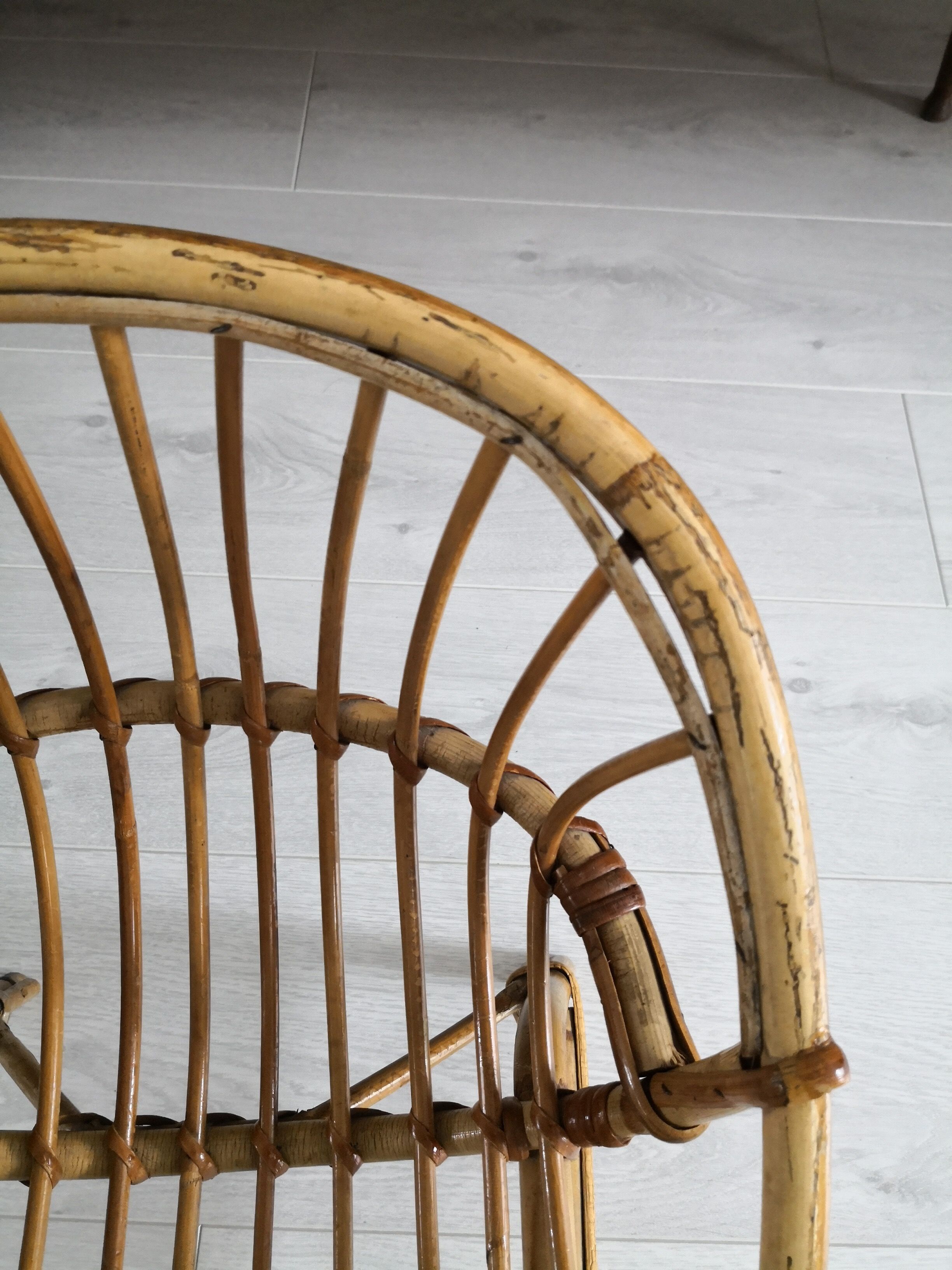 Children's rattan basket chair from the 70s