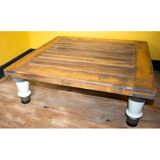 Table industriel avec pieds en porcelaine