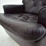 Design, Scandinavian, leather armchairs by Peem, 1970s, Finland