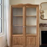 Armoire vitrée en chêne brut (rénovée)