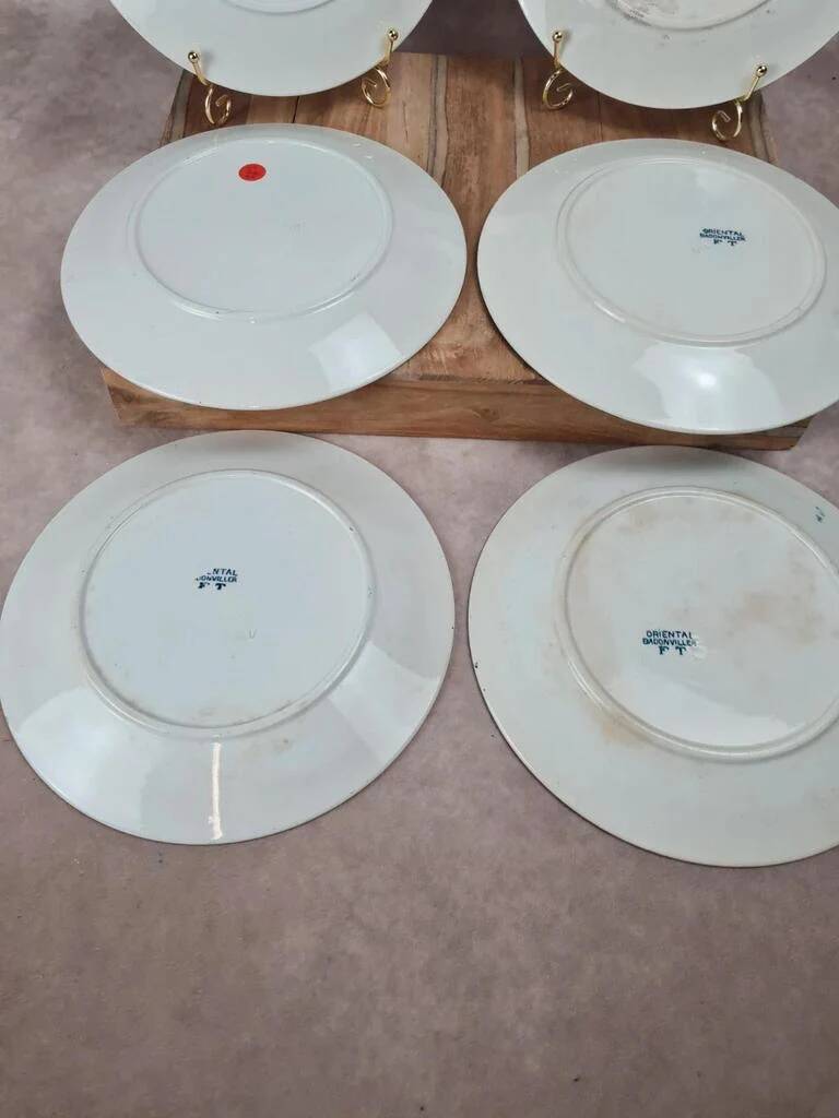 Set of 6 flat plates Badonviller – "oriental" model