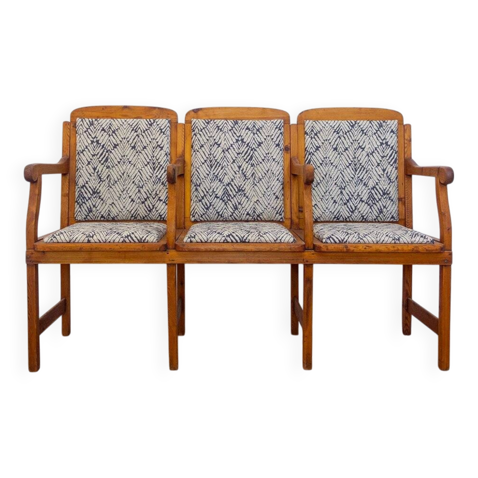 3 Seat Upholstered Bench, Spain, 1910s