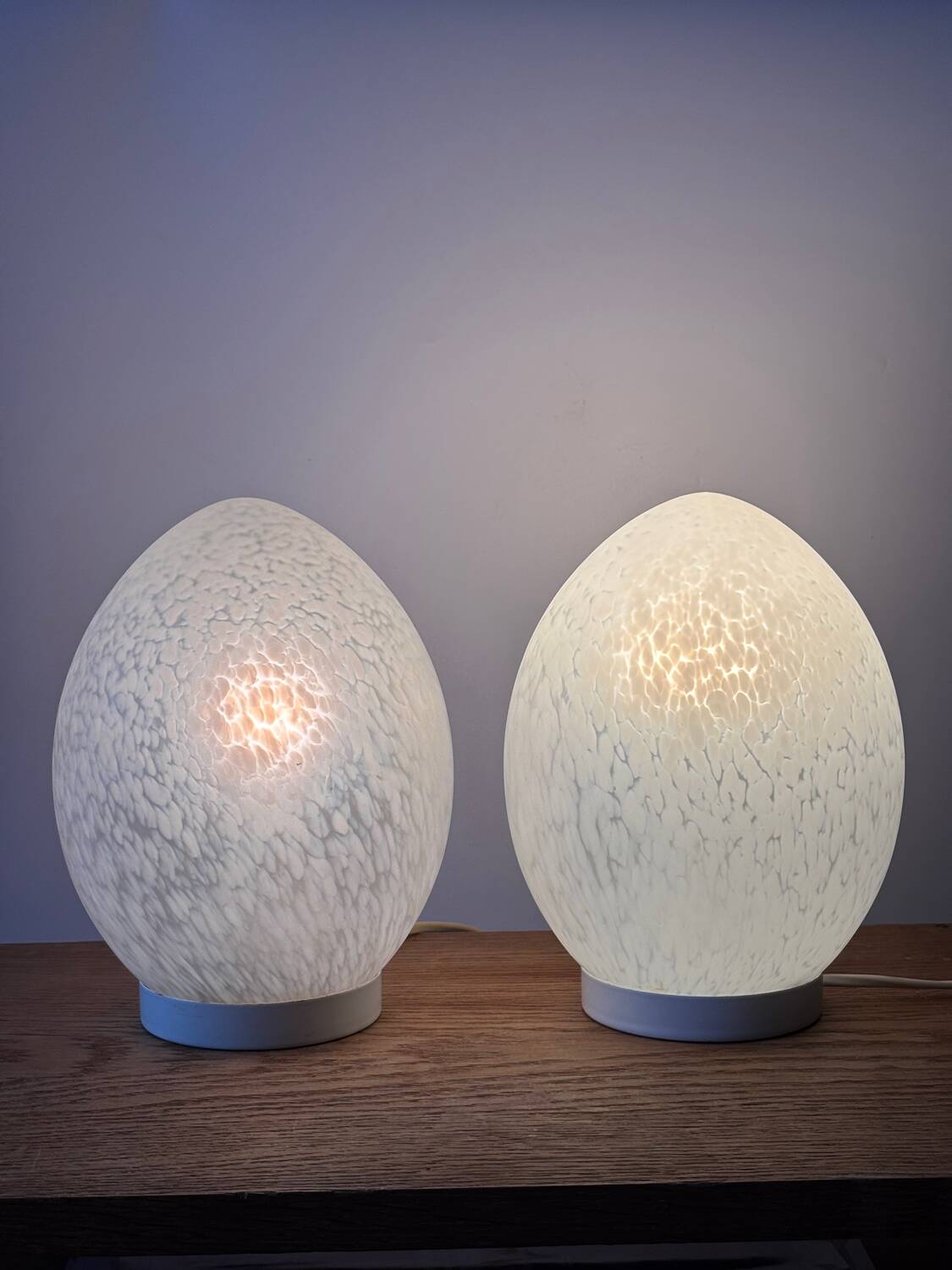 Glass egg lamp duo