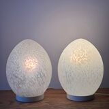 Glass egg lamp duo