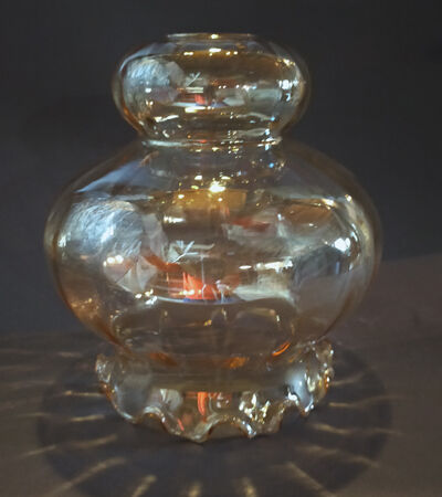 Amber glass lampshade
