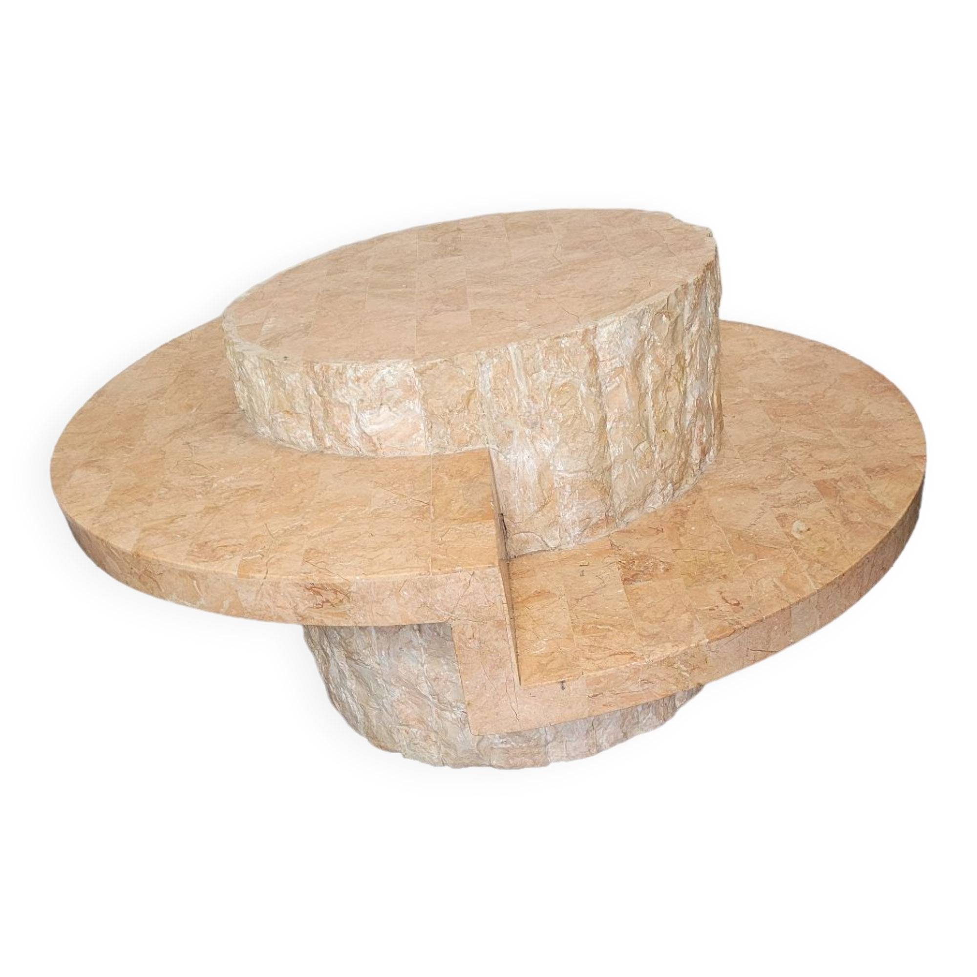 Round stone coffee table by Magnussen Ponte