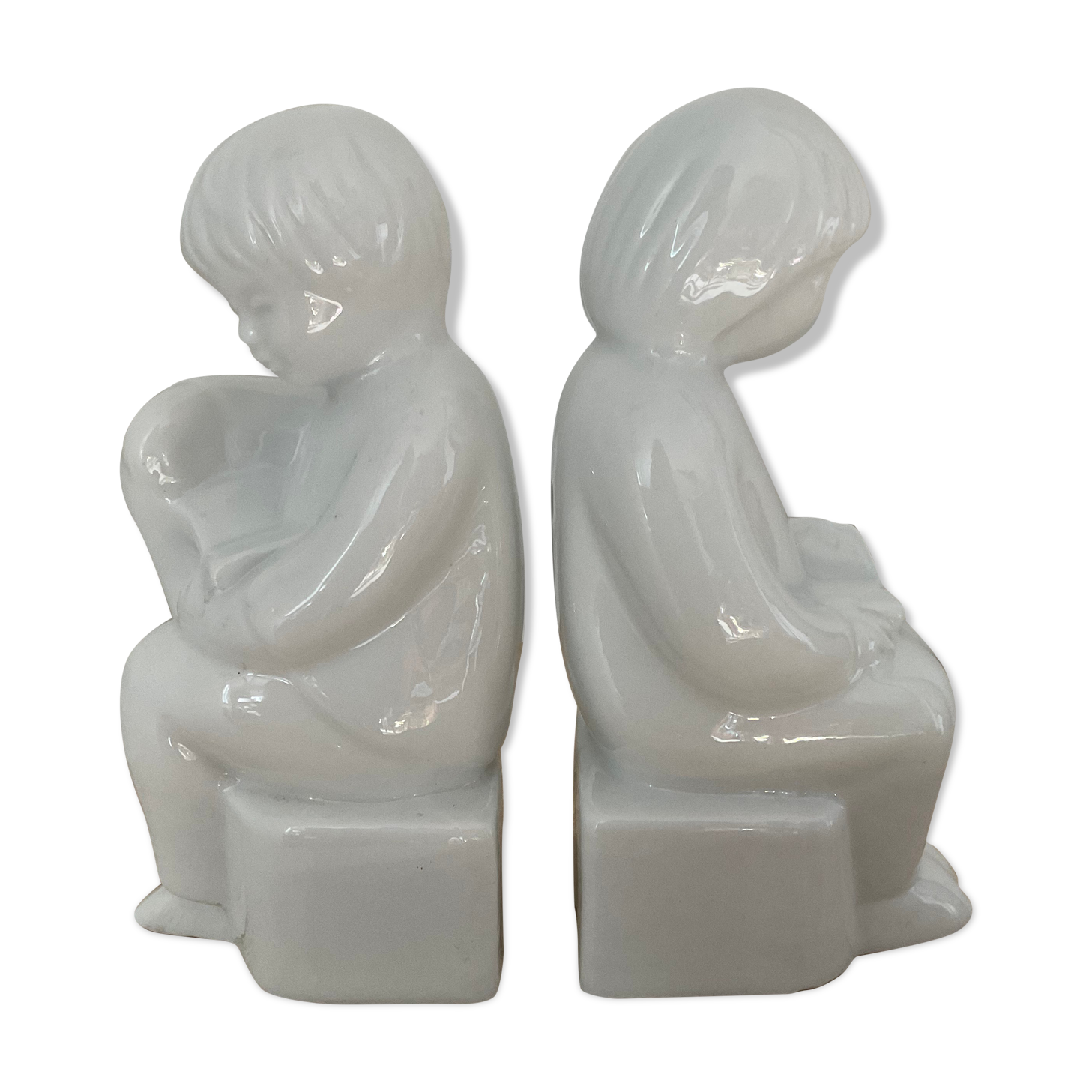 Pair of vintage ceramic bookends 70s-80s