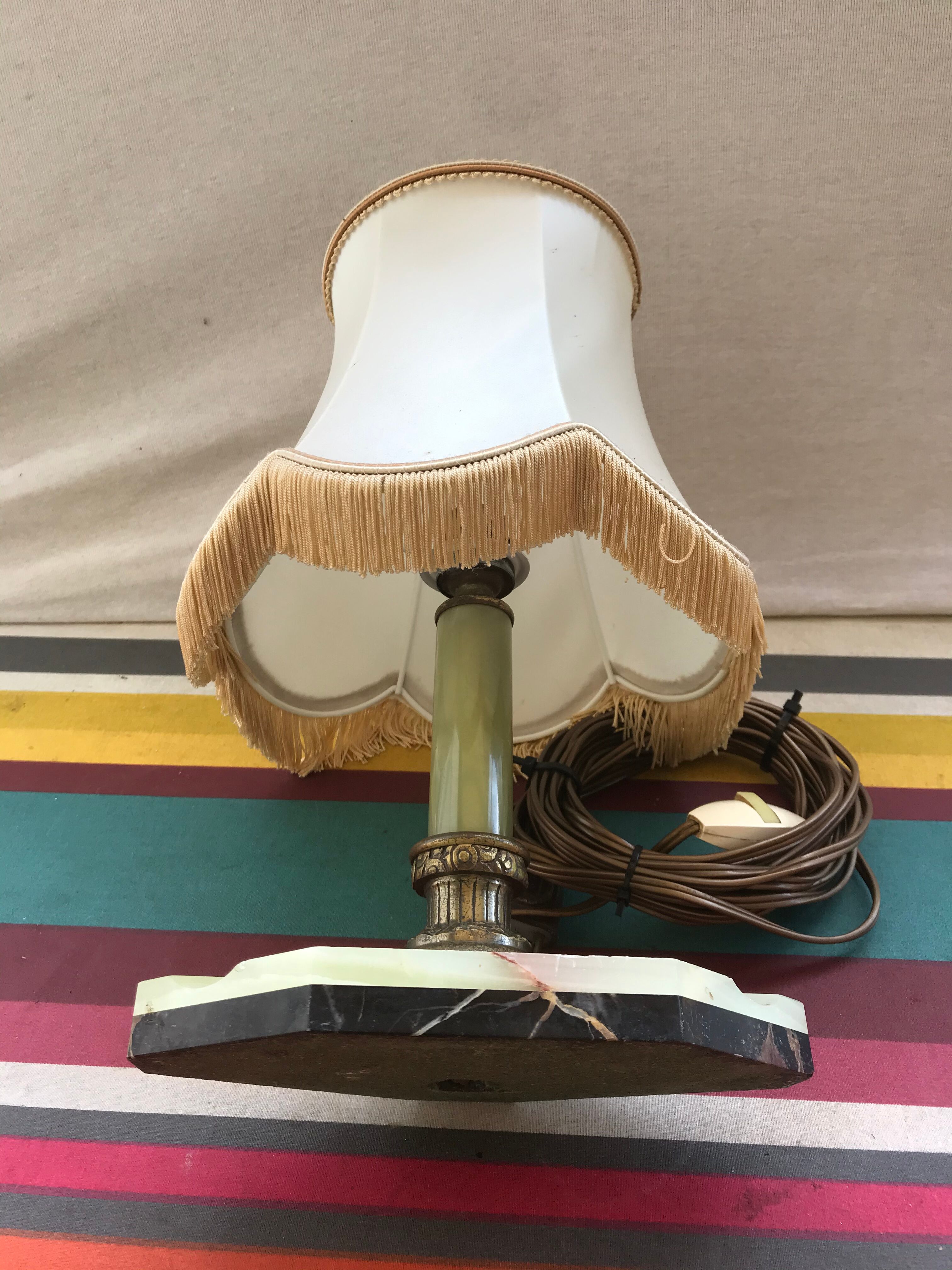 Ancient marble and alabaster column lamp