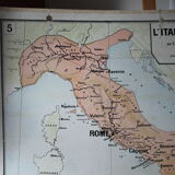 Carte scolaire ancienne n°5 « L'Italie Ancienne » n°6 "Le Monde Romain"