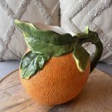 Vintage pitcher in the shape of orange mandarin clementine ceramic