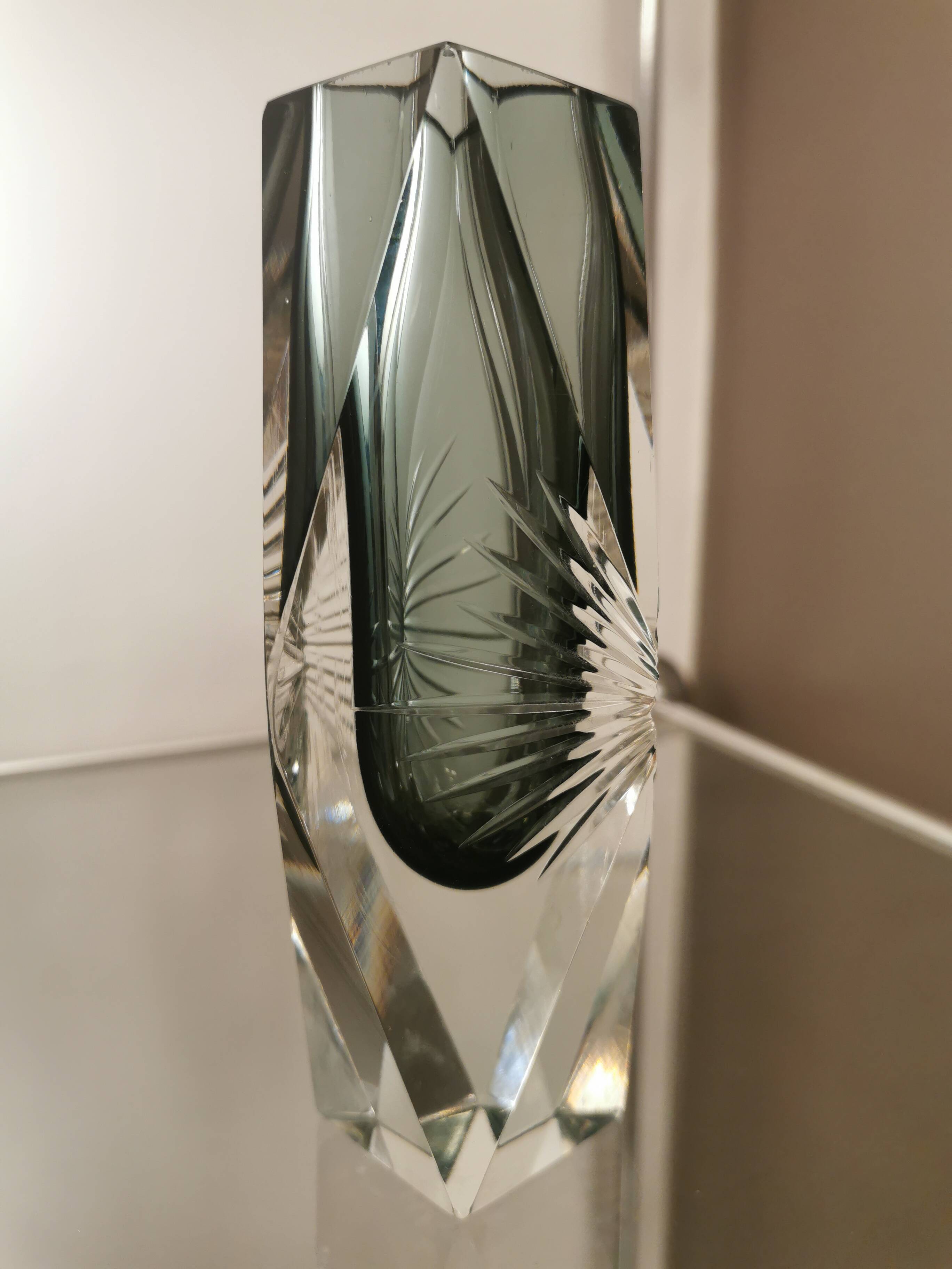 Vase en verre de Murano Sommerso vintage