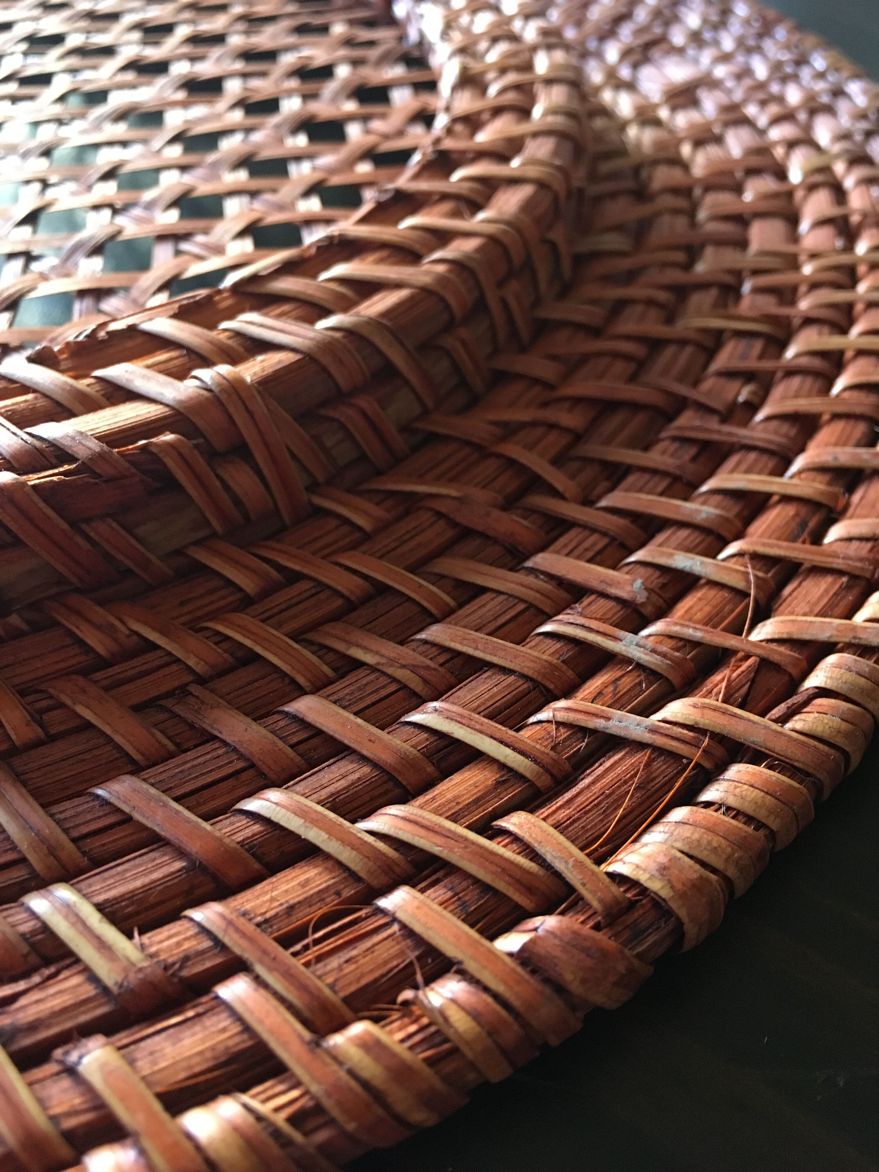 Set of 6 wicker and rattan undertributions