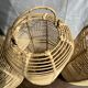 Large lantern-shaped rattan pendant lamp H50 D24